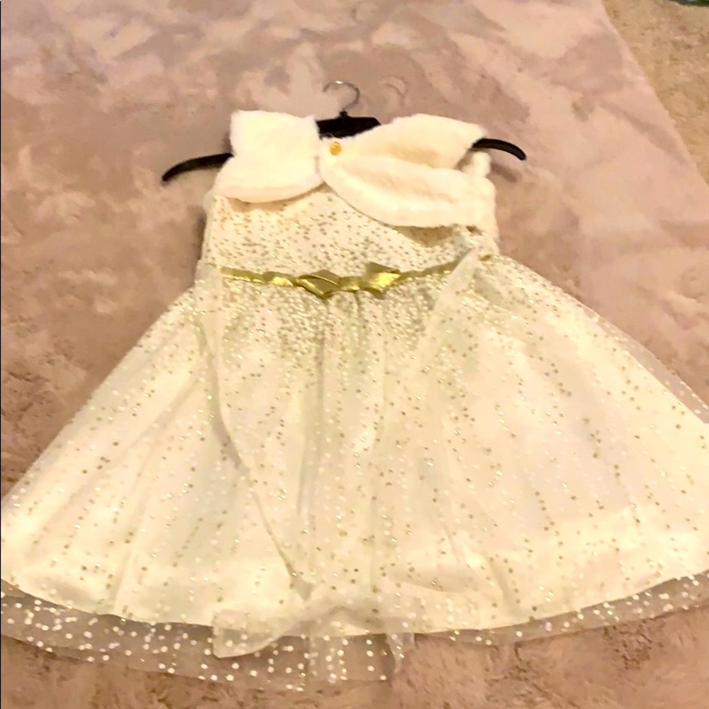 White and gold dress. Never worn